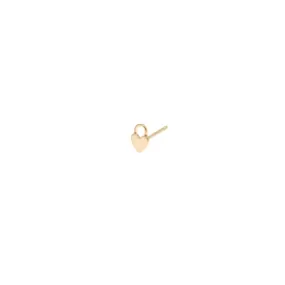 14k Itty Bitty Heart Padlock Stud