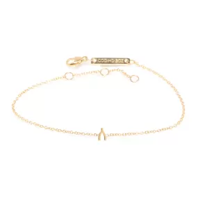 14k itty bitty wishbone bracelet