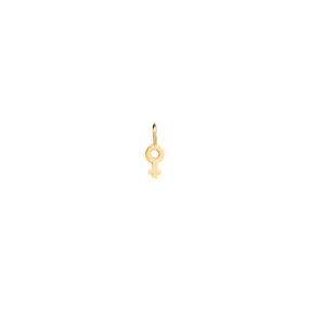 14k single midi bitty female symbol charm