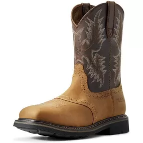 Ariat Men's Sierra 10" Wide Square Steel Toe Western Work Boot- Bark- 10010134