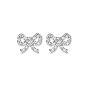 Bow Stud Earrings in 925 Sterling Silver