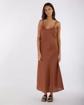 Evangeline Linen Dress - Cinnamon