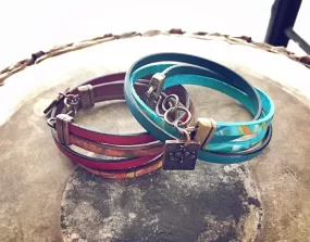 free spirit leather boho wrap bracelet