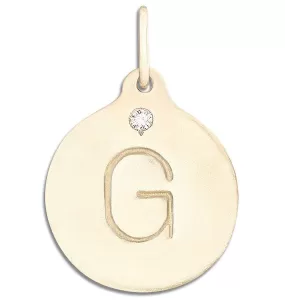 G Alphabet Charm With Diamond