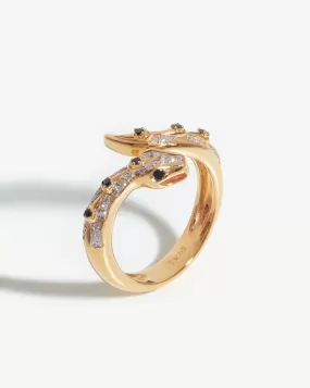 Harris Reed Fine Serpent Ring | 14ct Solid Gold/Diamond