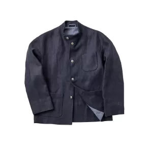 Heavy Linen Navy Borestière Jacket