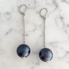 JOFFRE slate blue/grey ball drop earrings