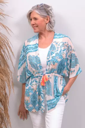 Kaftan Jacke, hellblau