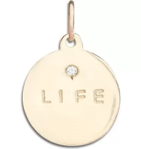 Life Disk Charm With Diamond