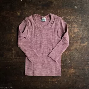 Merino Wool/Cotton/Silk LS Top - Plum