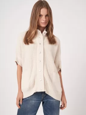 SHORT SLEEVE SNAP-FRONT CARDIGAN - REPEAT