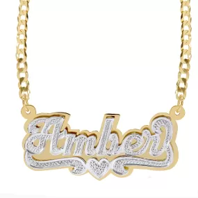 Solid Gold Double Plated Name Necklace