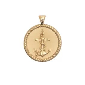 STRONG JW Original Pendant Coin (Anchor) in Solid Gold